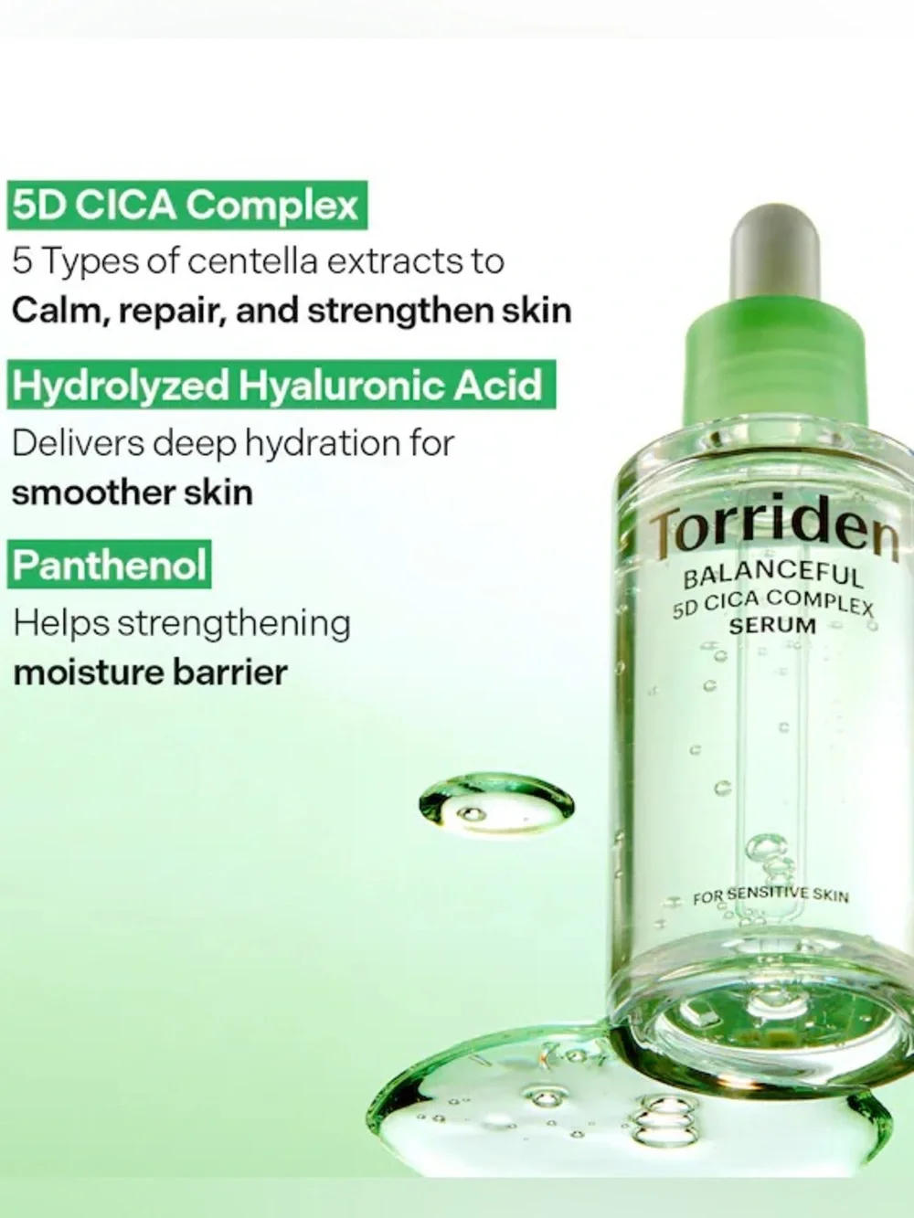 NEW Torriden BALANCEFUL 5D Cica Complex  Redness Reducing Serum